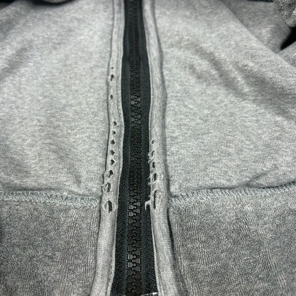 Nike Sweat Jacket Crop Zip Stripe Accent Sz S Gray